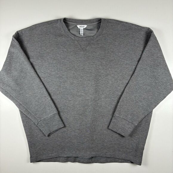 Spanx AirEssentials Long Crewneck Pullover Gray XL Sweatshirt Athleisure Cozy - Picture 1 of 11